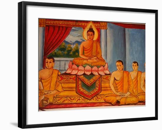 Scene from the Life of the Buddha, Vientiane, Laos, Indochina, Southeast Asia, Asia-Godong-Framed Photographic Print