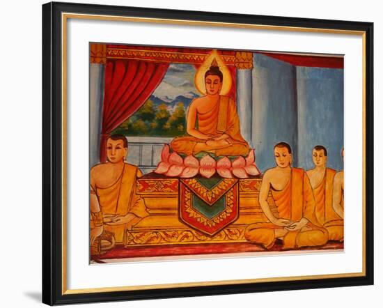 Scene from the Life of the Buddha, Vientiane, Laos, Indochina, Southeast Asia, Asia-Godong-Framed Photographic Print