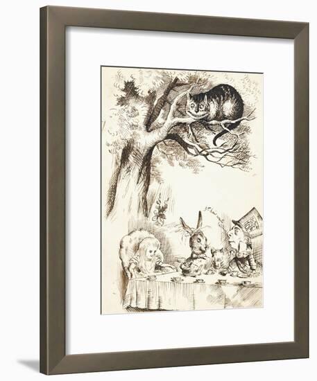 Scene from the Mad Hatter's Tea Party, C.1865-John Tenniel-Framed Giclee Print