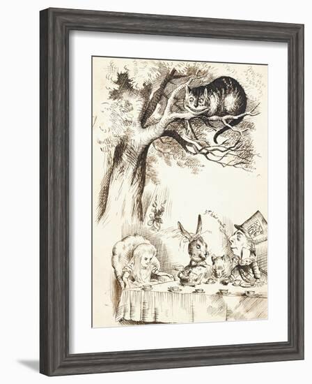 Scene from the Mad Hatter's Tea Party, C.1865-John Tenniel-Framed Giclee Print