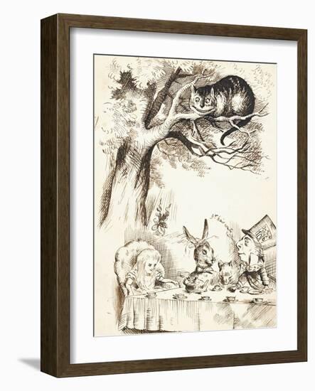 Scene from the Mad Hatter's Tea Party, C.1865-John Tenniel-Framed Giclee Print