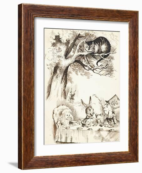 Scene from the Mad Hatter's Tea Party, C.1865-John Tenniel-Framed Giclee Print