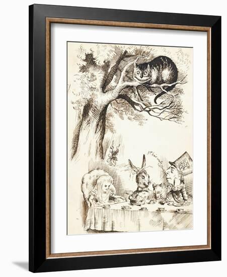 Scene from the Mad Hatter's Tea Party, C.1865-John Tenniel-Framed Giclee Print