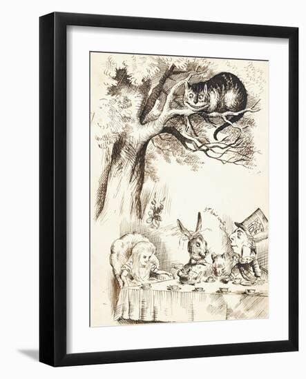 Scene from the Mad Hatter's Tea Party, C.1865-John Tenniel-Framed Giclee Print