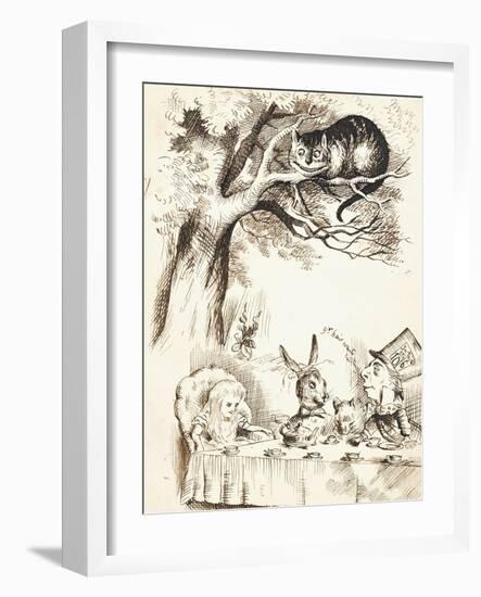 Scene from the Mad Hatter's Tea Party, C.1865-John Tenniel-Framed Giclee Print