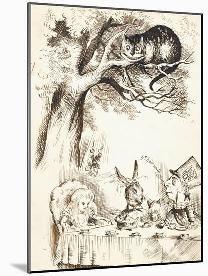 Scene from the Mad Hatter's Tea Party, C.1865-John Tenniel-Mounted Giclee Print