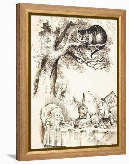 Scene from the Mad Hatter's Tea Party, C.1865-John Tenniel-Framed Premier Image Canvas