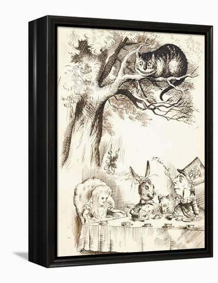 Scene from the Mad Hatter's Tea Party, C.1865-John Tenniel-Framed Premier Image Canvas