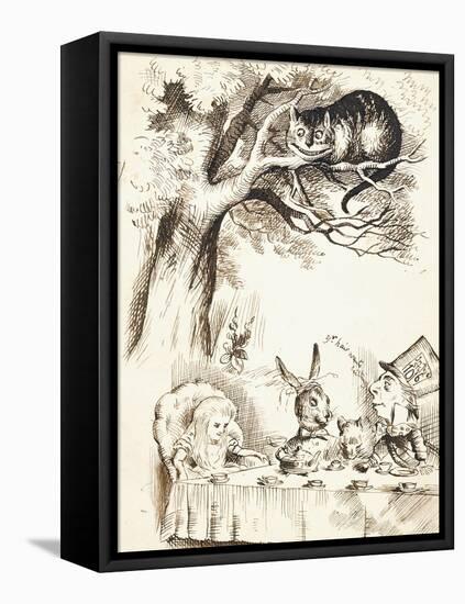 Scene from the Mad Hatter's Tea Party, C.1865-John Tenniel-Framed Premier Image Canvas