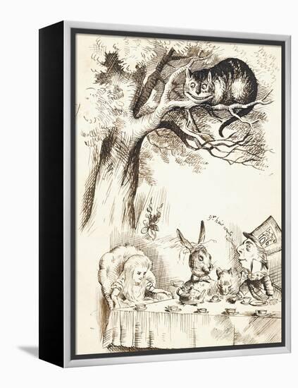 Scene from the Mad Hatter's Tea Party, C.1865-John Tenniel-Framed Premier Image Canvas