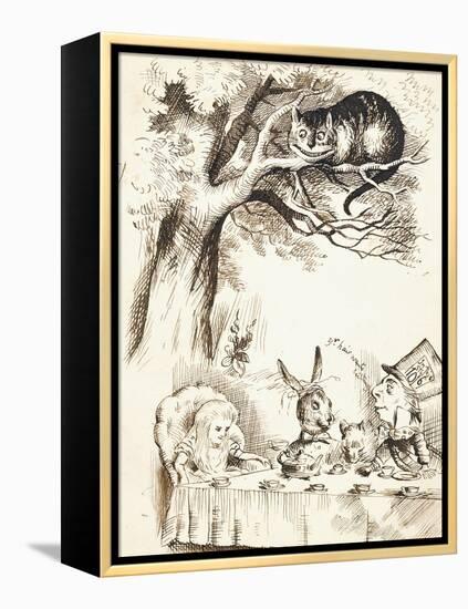 Scene from the Mad Hatter's Tea Party, C.1865-John Tenniel-Framed Premier Image Canvas