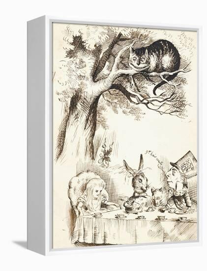 Scene from the Mad Hatter's Tea Party, C.1865-John Tenniel-Framed Premier Image Canvas