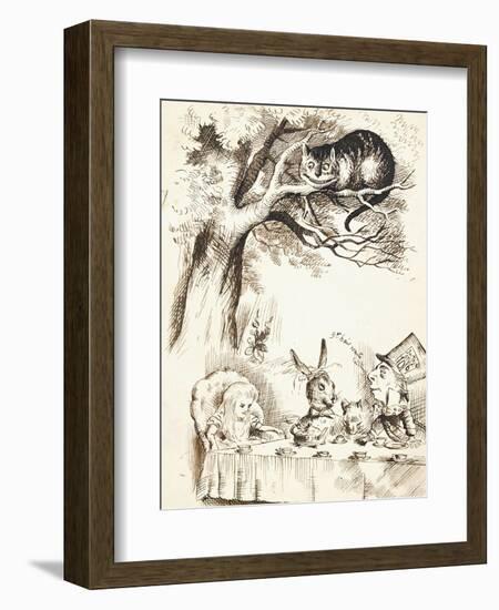 Scene from the Mad Hatter's Tea Party, C.1865-John Tenniel-Framed Giclee Print