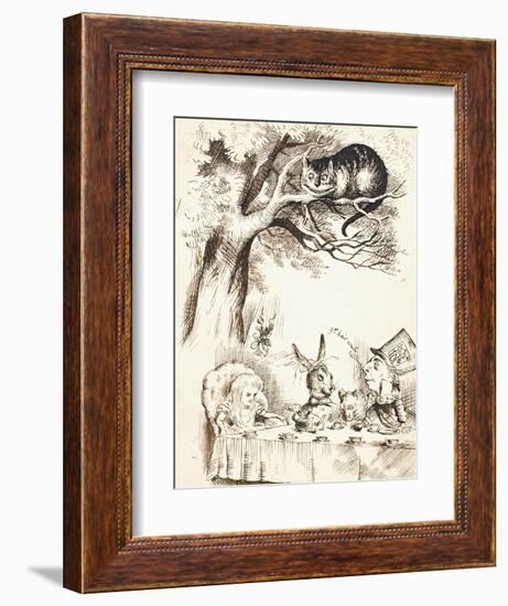 Scene from the Mad Hatter's Tea Party, C.1865-John Tenniel-Framed Giclee Print