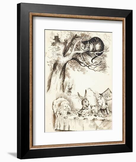 Scene from the Mad Hatter's Tea Party, C.1865-John Tenniel-Framed Giclee Print