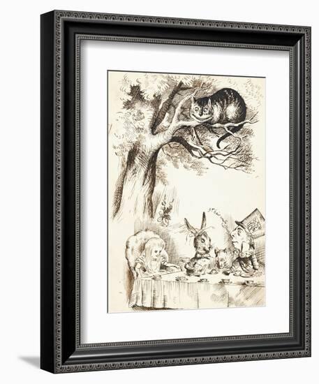 Scene from the Mad Hatter's Tea Party, C.1865-John Tenniel-Framed Giclee Print