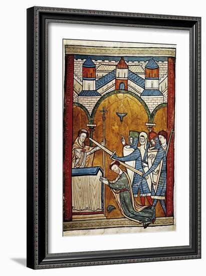 Scene from the Murder of Saint Thomas Becket-John of Salisbury-Framed Art Print