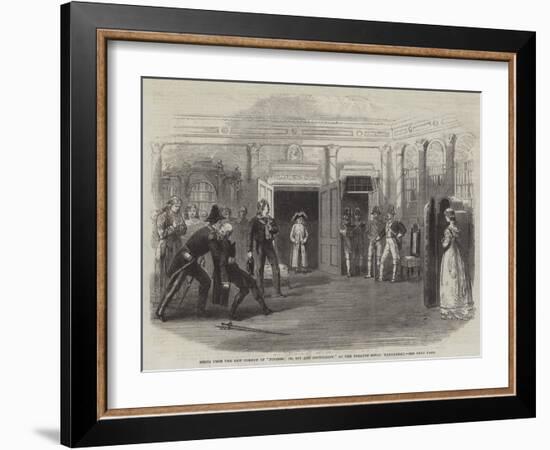 Scene from the New Comedy of Finesse; Or, Spy and Counterspy, at the Theatre Royal Haymarket-null-Framed Giclee Print