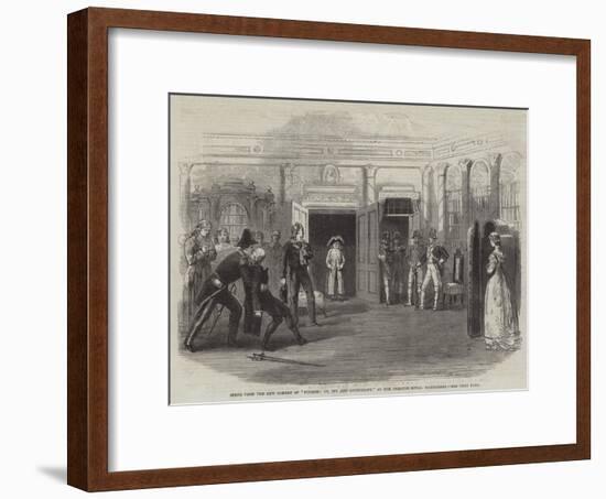 Scene from the New Comedy of Finesse; Or, Spy and Counterspy, at the Theatre Royal Haymarket-null-Framed Giclee Print