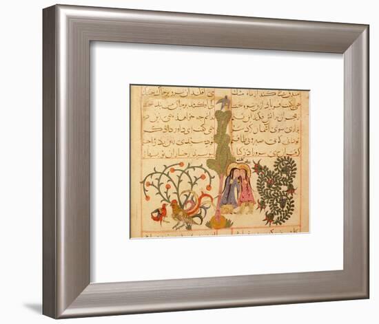 Scene from the only known illustrated manuscript of the poem, the Romance of Varqa and Gulshah-Werner Forman-Framed Giclee Print