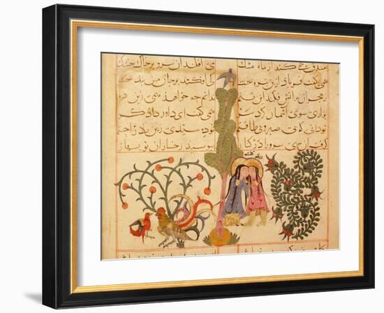 Scene from the only known illustrated manuscript of the poem, the Romance of Varqa and Gulshah-Werner Forman-Framed Giclee Print