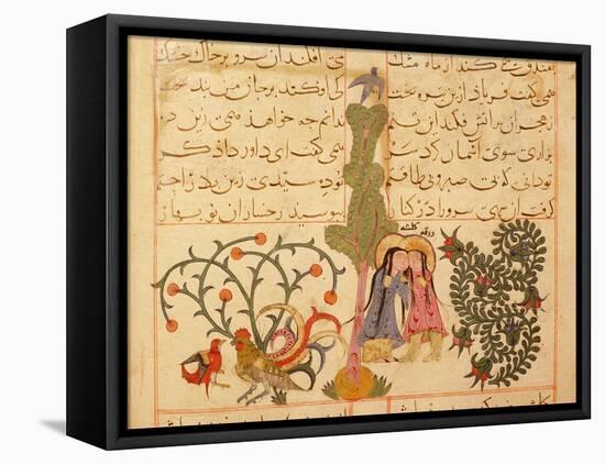 Scene from the only known illustrated manuscript of the poem, the Romance of Varqa and Gulshah-Werner Forman-Framed Premier Image Canvas