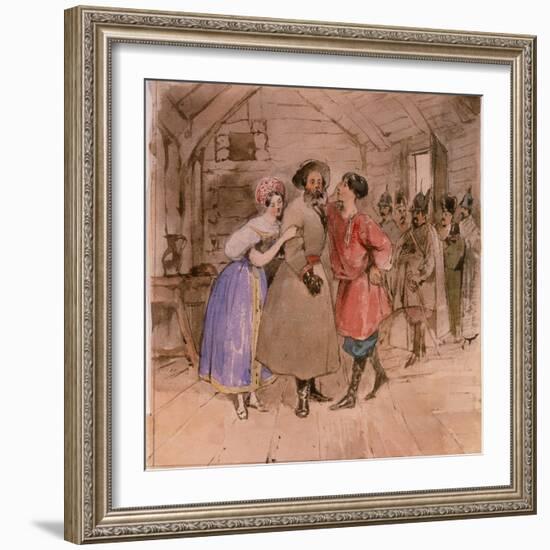 Scene from the Opera a Life for the Tsar (Ivan Susani) by M. Glinka, End 1830S-Grigori Grigorievich Gagarin-Framed Giclee Print