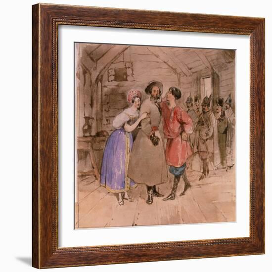 Scene from the Opera a Life for the Tsar (Ivan Susani) by M. Glinka, End 1830S-Grigori Grigorievich Gagarin-Framed Giclee Print