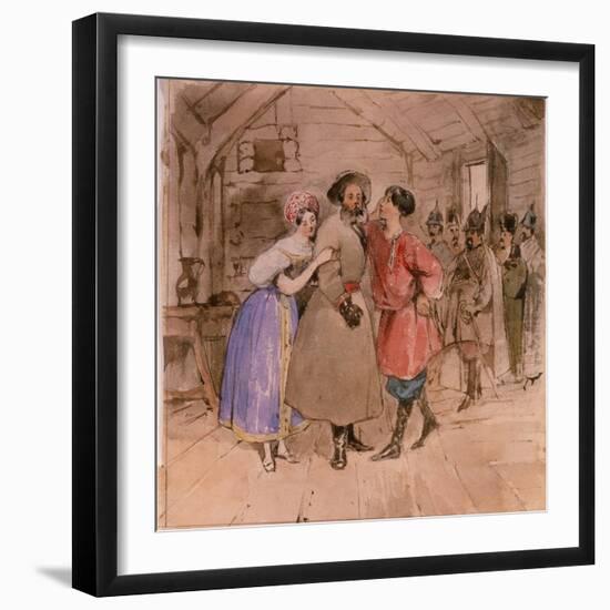 Scene from the Opera a Life for the Tsar (Ivan Susani) by M. Glinka, End 1830S-Grigori Grigorievich Gagarin-Framed Giclee Print