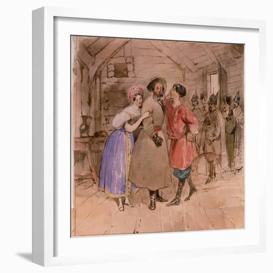 Scene from the Opera a Life for the Tsar (Ivan Susani) by M. Glinka, End 1830S-Grigori Grigorievich Gagarin-Framed Giclee Print