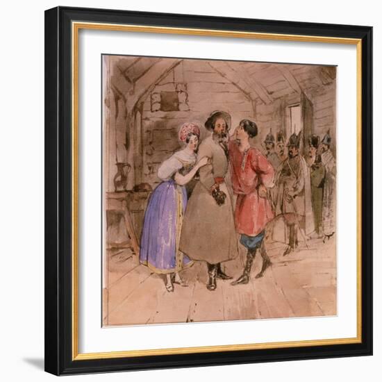 Scene from the Opera a Life for the Tsar (Ivan Susani) by M. Glinka, End 1830S-Grigori Grigorievich Gagarin-Framed Giclee Print