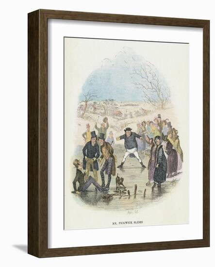 Scene from the Pickwick Papers by Charles Dickens, 1836-Hablot Knight Browne-Framed Giclee Print