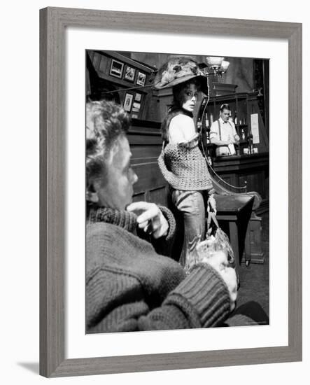 Scene from the Play Anna Christie Starring Gwen Verdon-Gjon Mili-Framed Premium Photographic Print