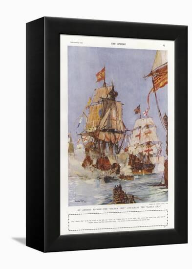 Scene from the Spanish Armada, 1588-Charles Edward Dixon-Framed Premier Image Canvas