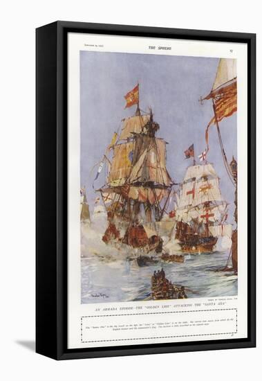 Scene from the Spanish Armada, 1588-Charles Edward Dixon-Framed Premier Image Canvas