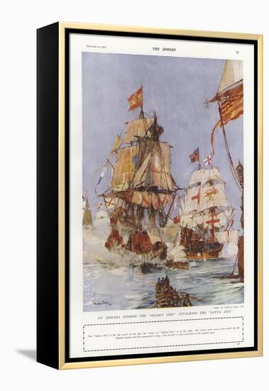 Scene from the Spanish Armada, 1588-Charles Edward Dixon-Framed Premier Image Canvas