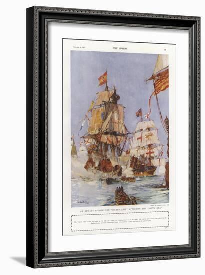 Scene from the Spanish Armada, 1588-Charles Edward Dixon-Framed Premium Giclee Print