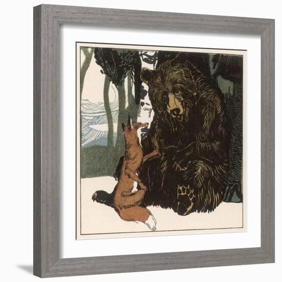Scene from the Story Showing a Fox in Conversation with the Bear-A Weisgerber-Framed Photographic Print