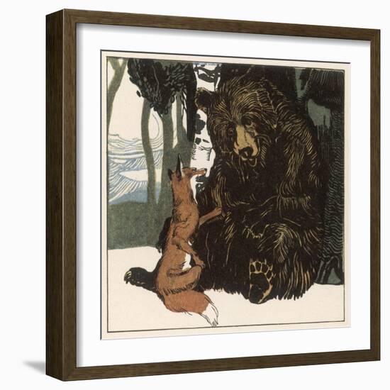 Scene from the Story Showing a Fox in Conversation with the Bear-A Weisgerber-Framed Photographic Print