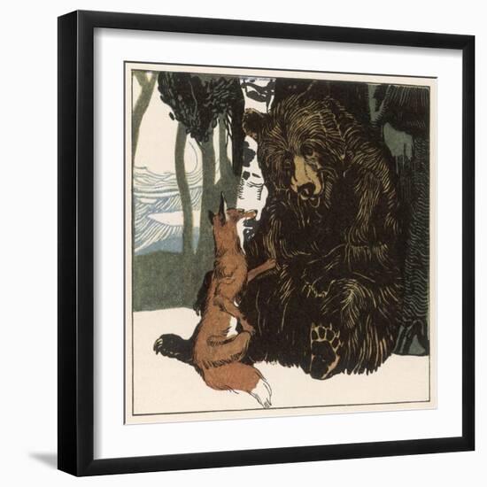 Scene from the Story Showing a Fox in Conversation with the Bear-A Weisgerber-Framed Photographic Print