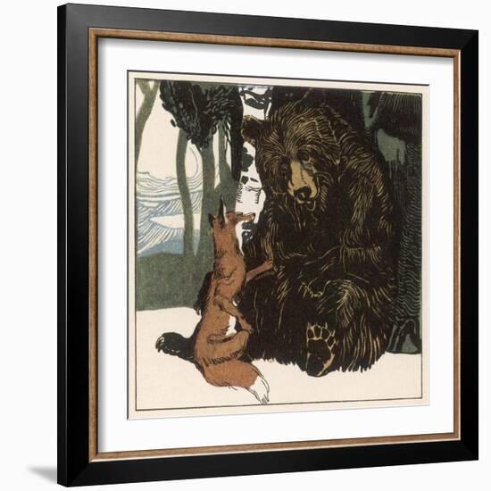 Scene from the Story Showing a Fox in Conversation with the Bear-A Weisgerber-Framed Photographic Print