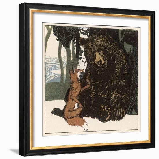 Scene from the Story Showing a Fox in Conversation with the Bear-A Weisgerber-Framed Photographic Print