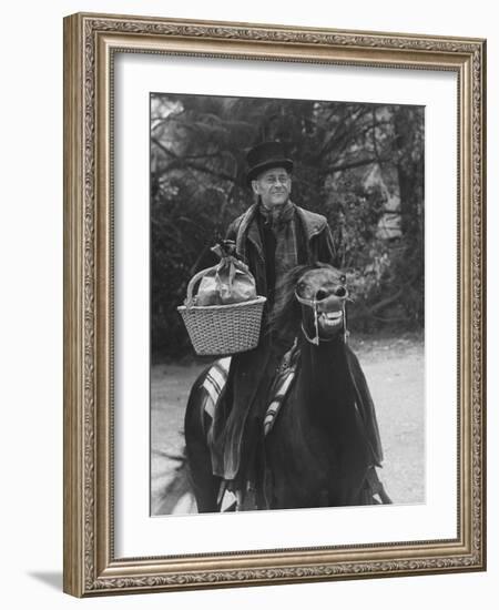 Scene from "Trail to Christmas" Adaptation of Charles Dicken's "Christmas Carol" GE Show-Allan Grant-Framed Photographic Print