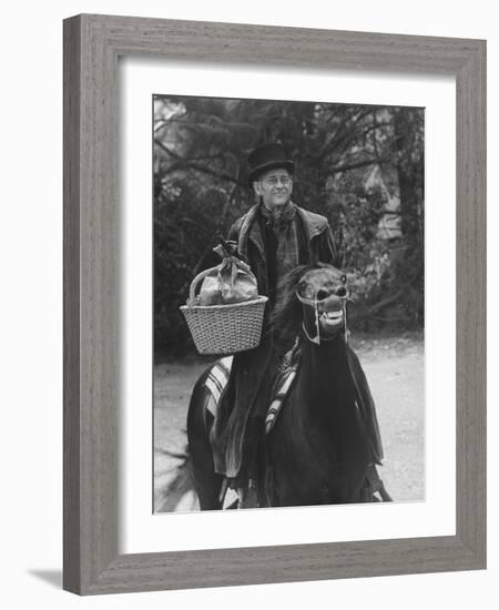 Scene from "Trail to Christmas" Adaptation of Charles Dicken's "Christmas Carol" GE Show-Allan Grant-Framed Photographic Print