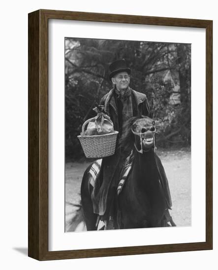 Scene from "Trail to Christmas" Adaptation of Charles Dicken's "Christmas Carol" GE Show-Allan Grant-Framed Photographic Print