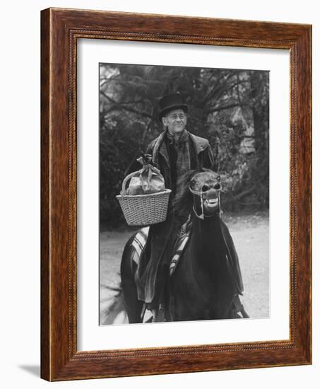 Scene from "Trail to Christmas" Adaptation of Charles Dicken's "Christmas Carol" GE Show-Allan Grant-Framed Photographic Print