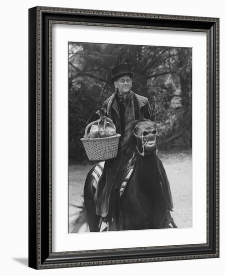 Scene from "Trail to Christmas" Adaptation of Charles Dicken's "Christmas Carol" GE Show-Allan Grant-Framed Photographic Print