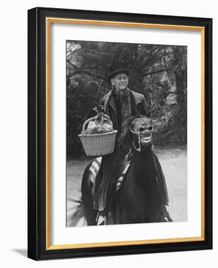 Scene from "Trail to Christmas" Adaptation of Charles Dicken's "Christmas Carol" GE Show-Allan Grant-Framed Photographic Print