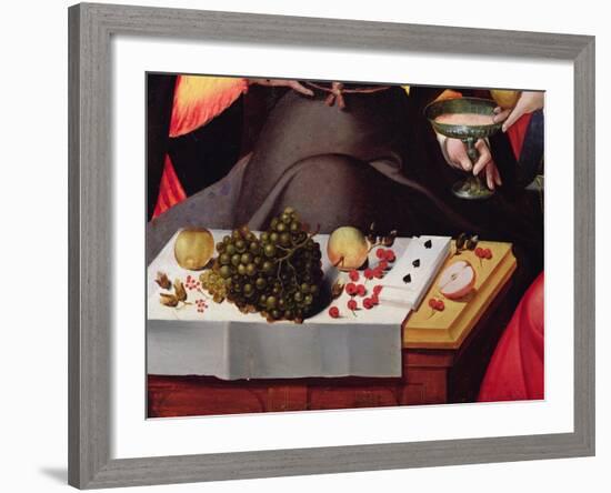 Scene Galante at the Gates of Paris, Detail of Fruits, Playing Cards and a Goblet-null-Framed Giclee Print