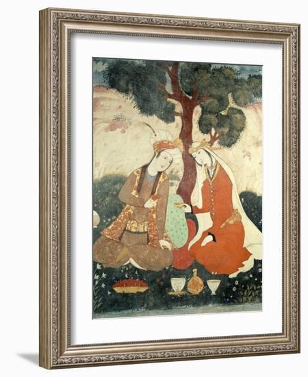 Scene Galante from the Era of Shah Abbas I, 1585-1627-null-Framed Giclee Print